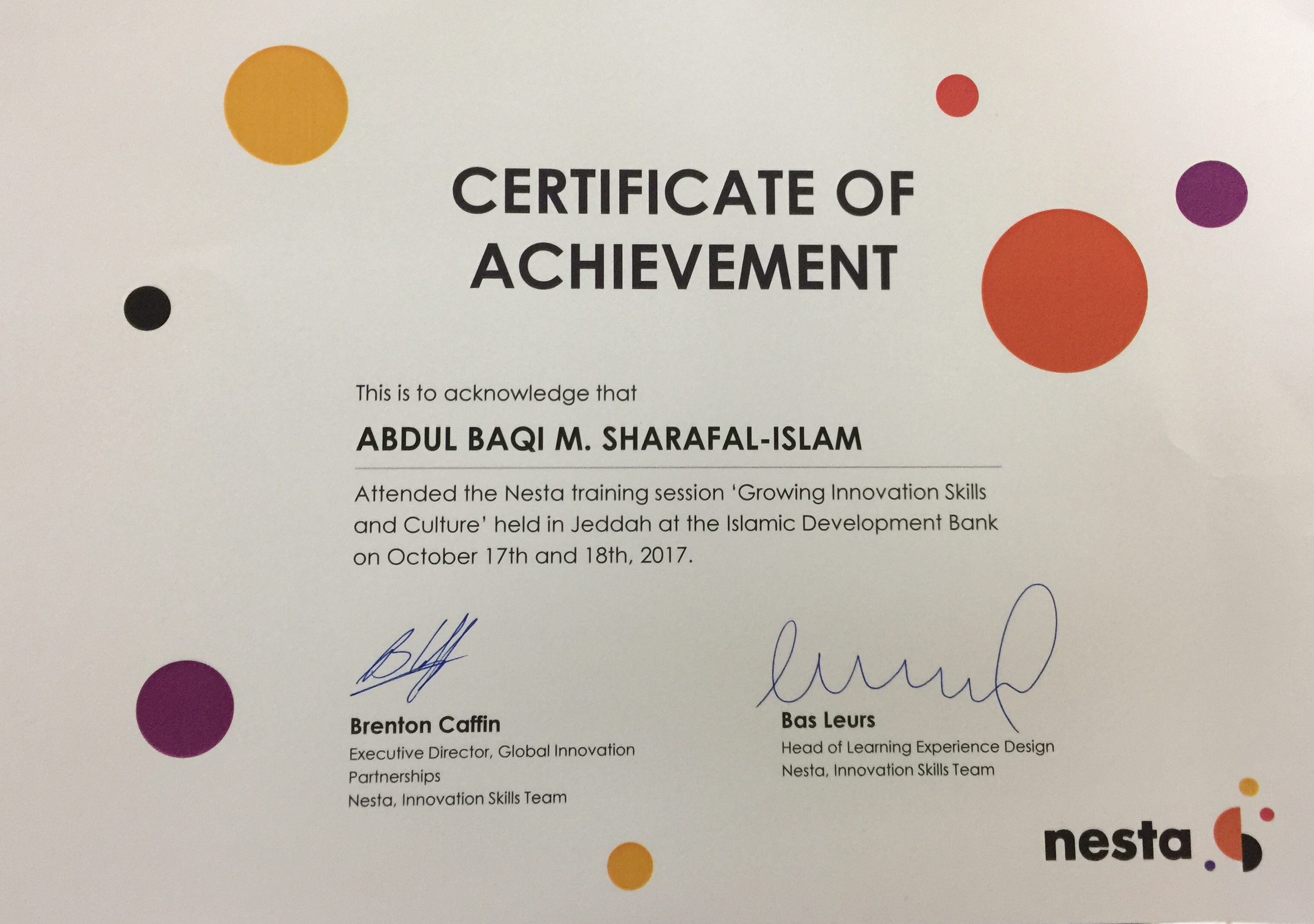 nesta certificate